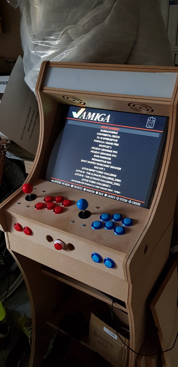 AmigaRetro's tweet photo. Been working on a @RetroPieProject arcade machine for the last few months. The Raspberry Pi has a number of emulators including the trusty Amiga! https://t.co/7KOgq3kRX8