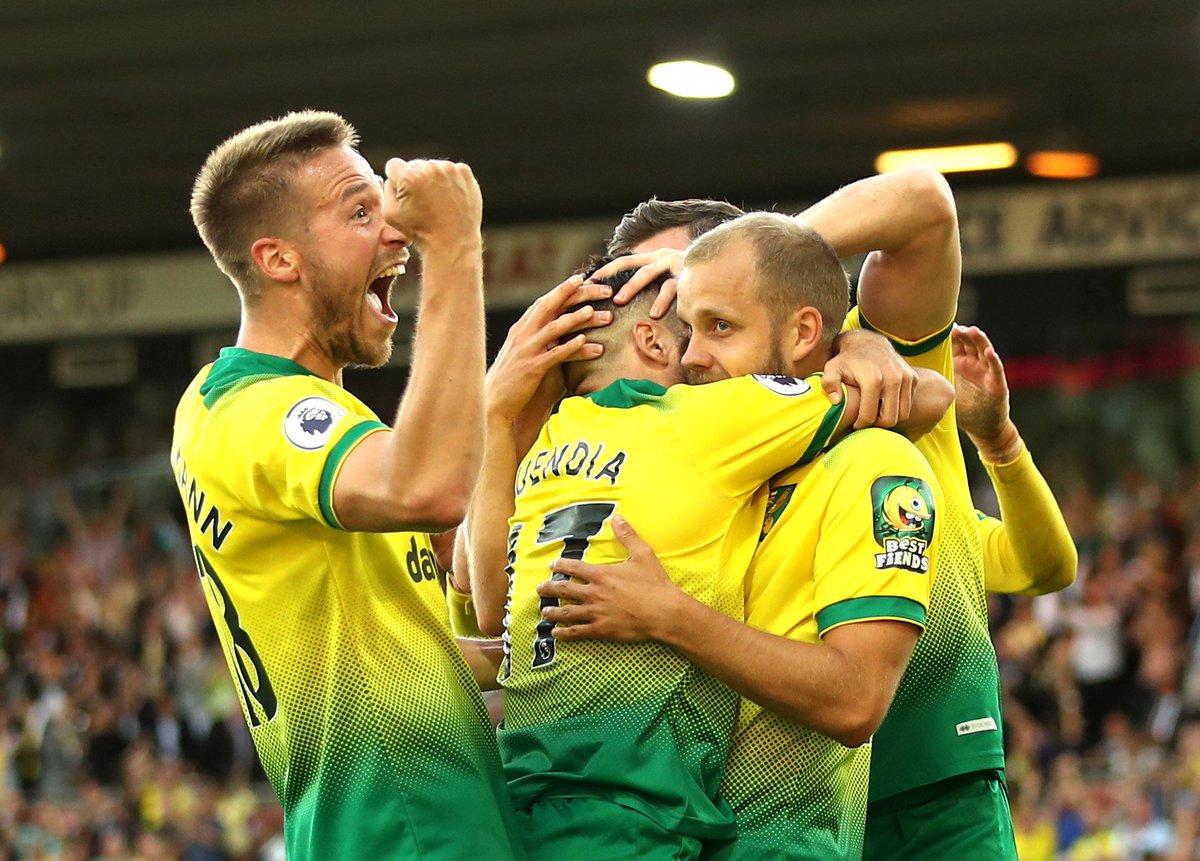 goal's tweet photo. Newly. 
Promoted. 
Norwich. 
Have. 
Defeated. 
The Premier.
League. 
Champions. 

👑 https://t.co/eHUSgGEOzp