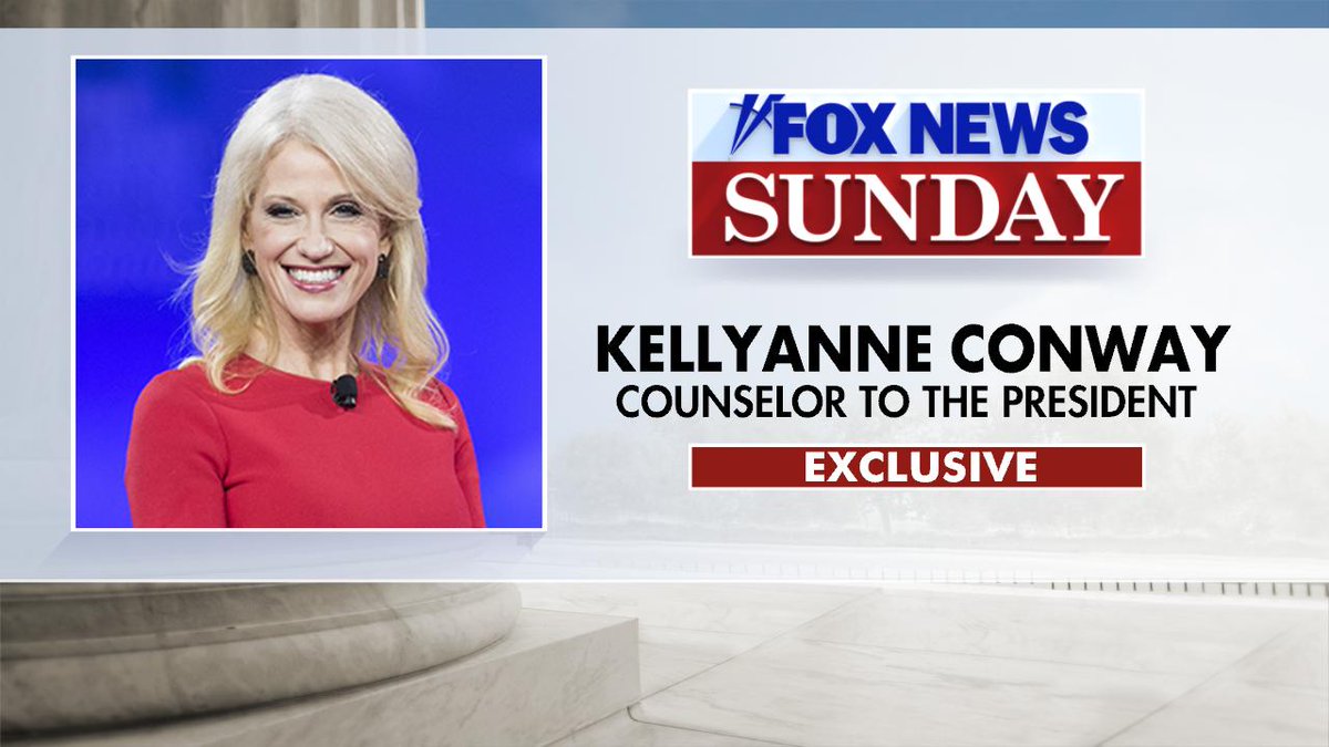 Bill Hemmer will sit in the anchor chair this week. Kellyanne Conway will join Fox News Sunday for an exclusive interview. Check your local listings. #FNS #FoxNews