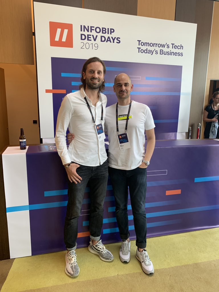 krisluburic's tweet photo. Great day @Infobip #DevDays2019 with my friend @ivanburazin. Infobip from Vodnjan, Croatia is one of Europe’s fastest growing tech companies. Good job guys 💪 https://t.co/nQsm7qwFe7