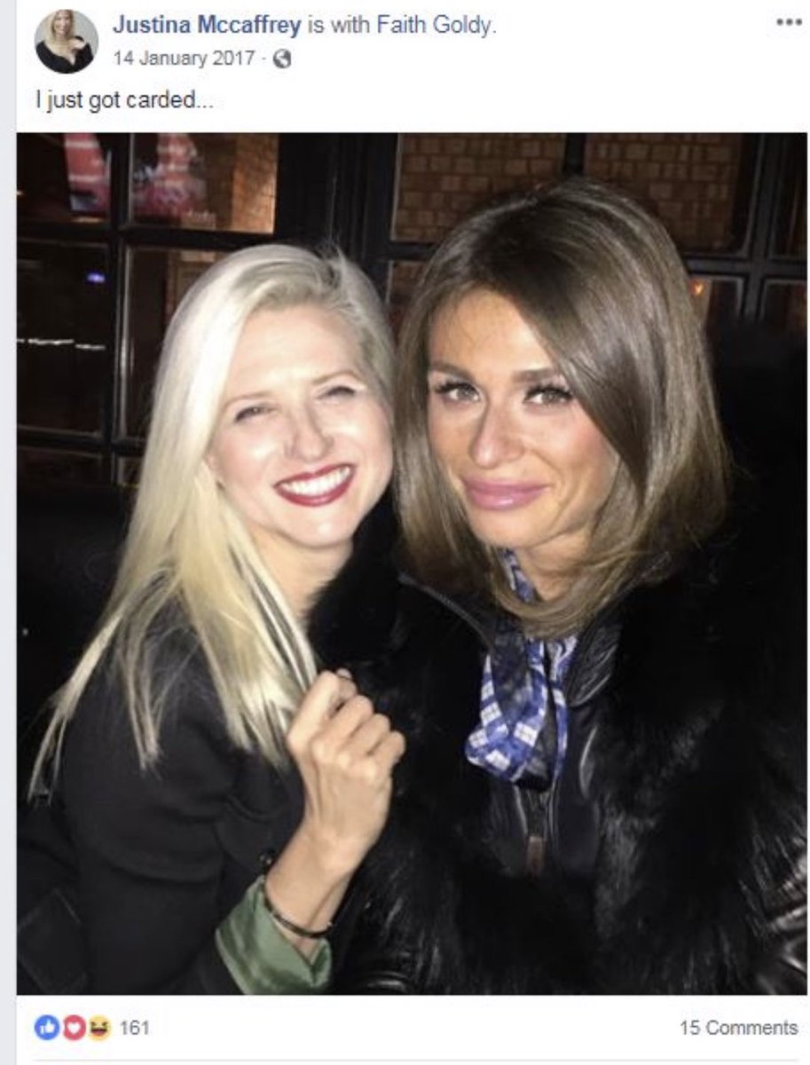 glen_mcgregor's tweet photo. Kanata Conservative candidate Justina Mccaffrey says she hasn't seen Faith Goldy "in several years." Here's a photo dated January 2017. #elxn43 https://t.co/1BBP7JwnN0