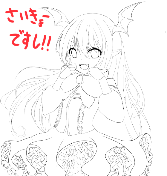 ヴァンピィちゃんの線画に至る前段階のやつ! 