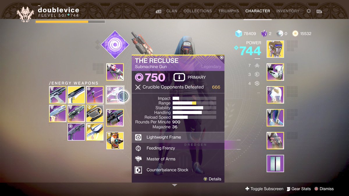 AwayonMarz's tweet image. Spooky #destiny2 #recluse #killcounter