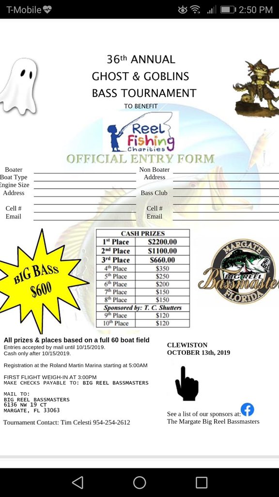 Hey Fishing Friends &amp; Angling Addicts! Here’s a great tournament with a great cause! Check it out and try and make it! Looks like a fun time!! 😁🎣👍🐟