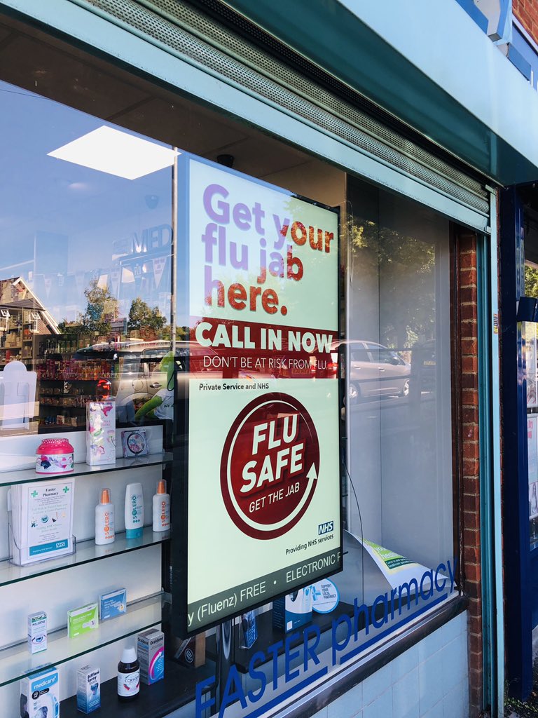EasterPharm's tweet photo. FLU JABS are back! It is best to have it done at the start of the flu season in the autumn. Pop in to the pharmacy or phone us to book your appointment✅ https://t.co/Y3EIbv6NpN
