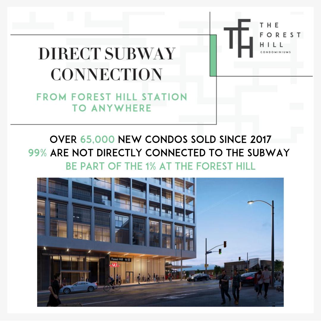 CentreCourtInc's tweet photo. With a direct subway connection in the lobby, residents at The Forest Hill are directly connected to everything the city has to offer. 65,000+ new condos sold since 2017. 99% are not directly connected to the subway. Be part of the 1% at The Forest Hill. 

https://t.co/Ma14Z7rkC7 https://t.co/H8y6MWqjFe