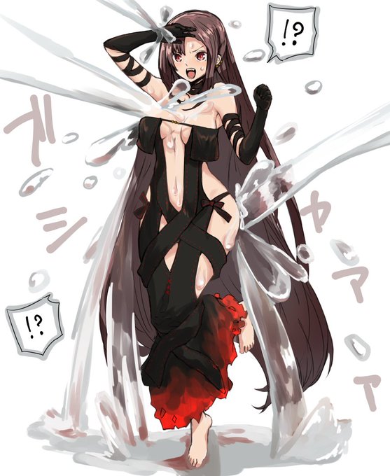 謎の放水を受けるパイセン
#FGO #虞美人 