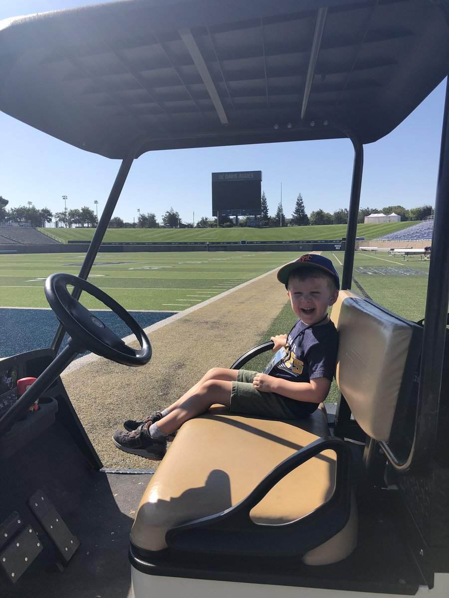 mjfenton33's tweet photo. Had some helpers this morning to get ready for the home opener for @UCDfootball ! #goags 🏈🐴 https://t.co/EIaKHDOrkE