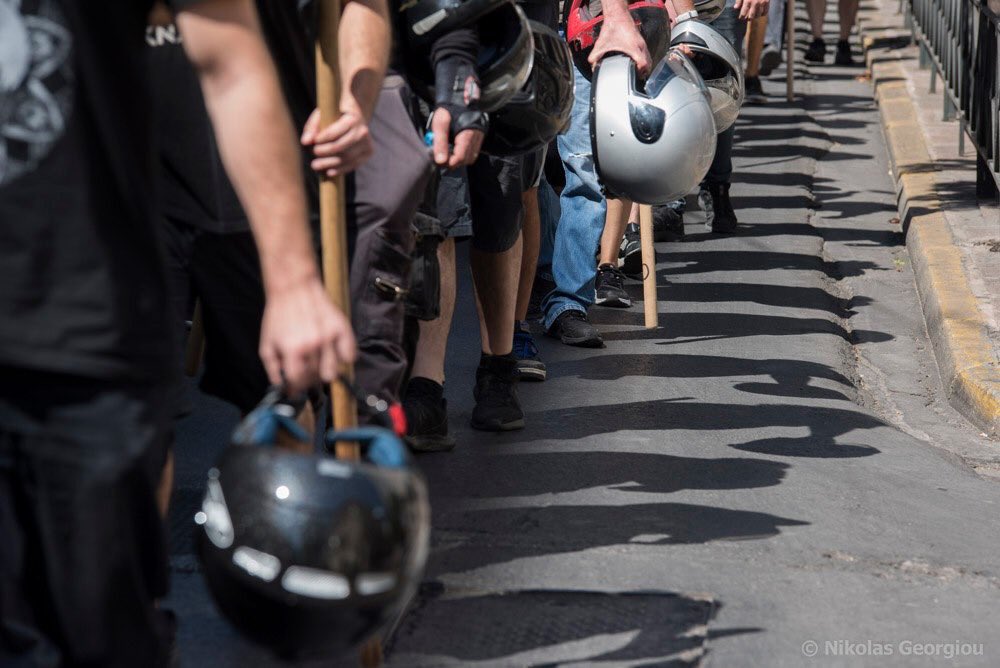 Demo today in #Athens against #eviction of the #squats and police repression against refugees, squats and whole #social #movement (specially in #Exarchaia)
#solidarity will win!