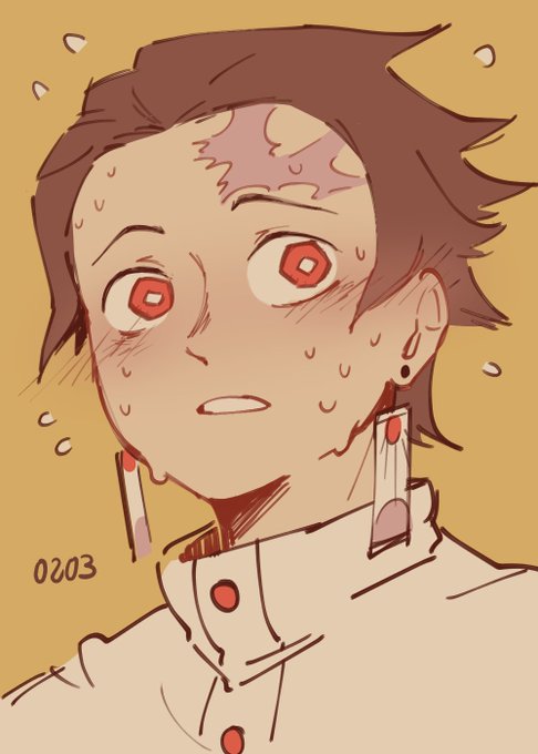 0203さんがTwitterに投稿した竈門炭治郎(鬼滅の刃)のイラスト。