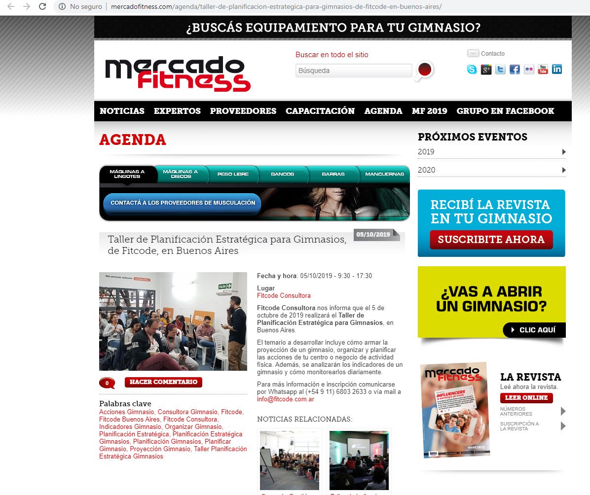 gabylosino's tweet image. Gracias @MercadoFitness por la publicación sobre el Taller de Planificación Estratégica para Gimnasios que brindará la consultora @Fitcode el próximo 5/10.

mercadofitness.com/agenda/taller-…

#Prensa #Medios #Media #Clipping #Fitcode #ConectandoGestión #Workshop #Gimnasios