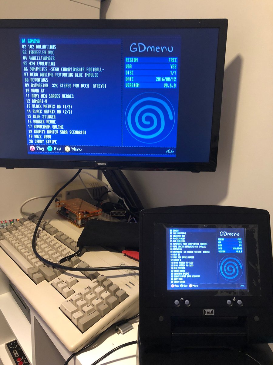 8bitmods's tweet photo. Oh the Treamcast is back! This way a black version. MUCH better build quality overall. @citrus3000psi's DCHDMI and the latest FW version by @chriz2600 works like a treat. Also gave it the GDEmu treatment. Talk about a unique console :)
#Treamcast #Dreamcast #dchdmi @TheDCJunkyard https://t.co/PQ09nUp7kQ
