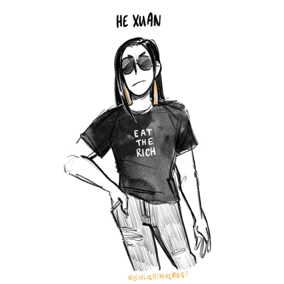 enlightningbugs's tweet image. wanted to put #hexuan in this shirt, that’s it #tgcf