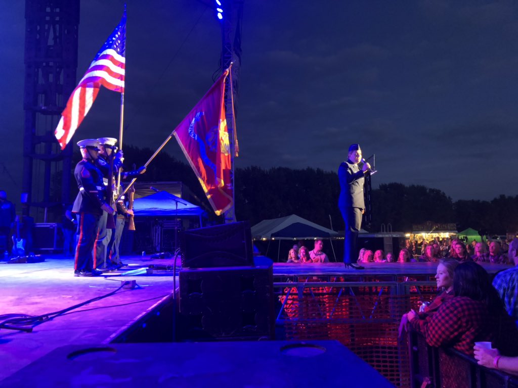 Thanks to Meredith Gulsvig and the Marine Color guard for another spectacular National Anthem. <a href="/zdevin/">Devin Dawson</a> is next.