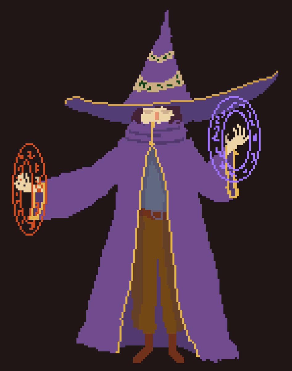 Y1rung's tweet photo. Wizard #pixelart https://t.co/SwdFxq8OyL