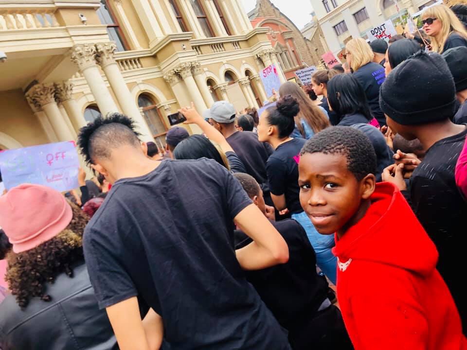 MaranathaCare's tweet photo. Our boys section & young men today letting their voices be heard & joining the march in PE to say ENOUGH IS ENOUGH when it comes to gender based violence and abuse! Let’s mould a generation of kids who are role models to future generations to come!
#marchforsafety
#EnoughIsEnough https://t.co/IF21cGsBW9