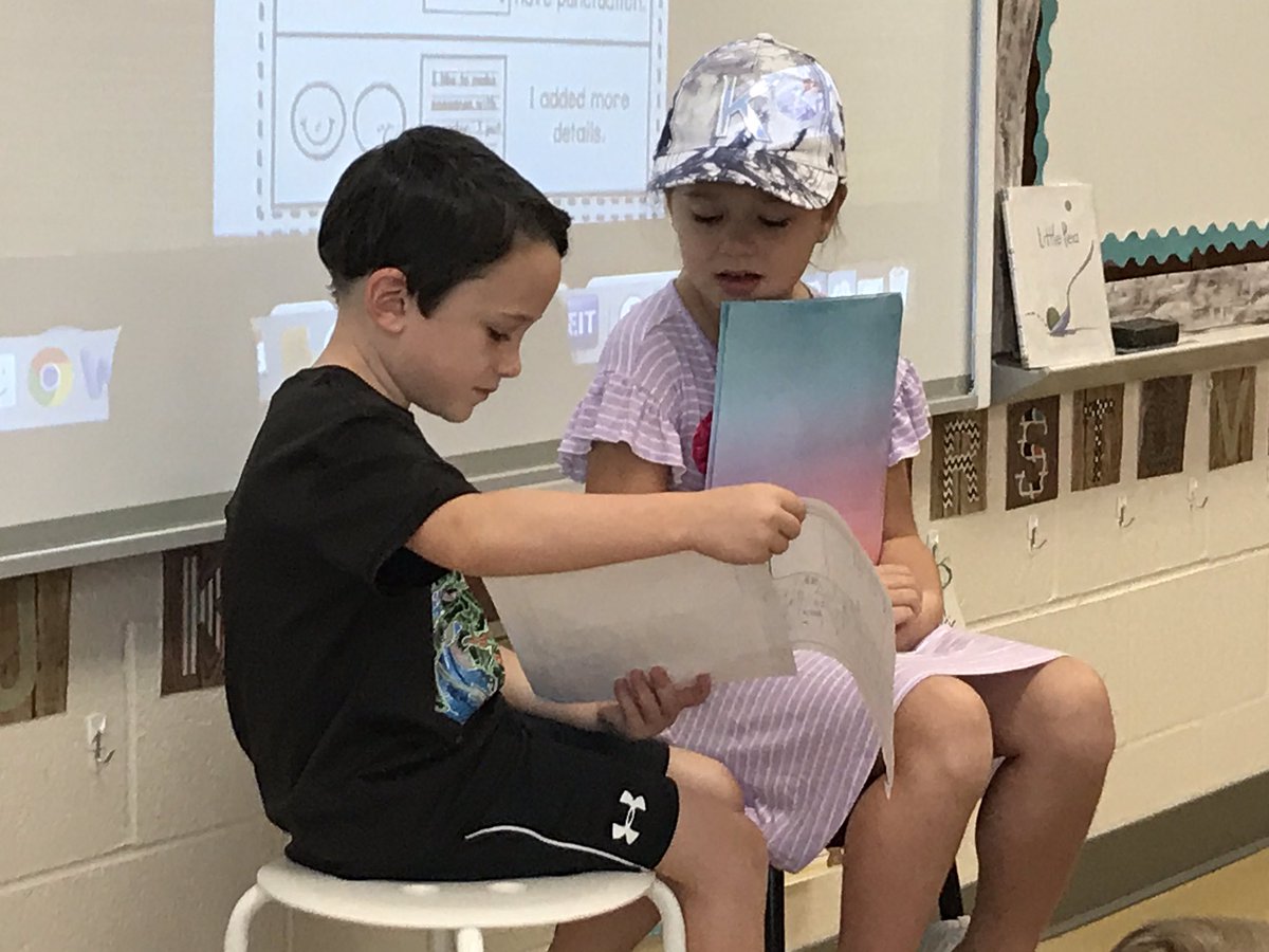 AndreaMclane's tweet photo. These writers are telling their readers what to do by adding special signals on the page (punctuation, capitals, spacing). When your partner reads it just like you wrote it, you can find where you need to edit! #lex1literacy #lex1allmeansall @midway_mustangs #mesheart https://t.co/tjdQRfcU7I