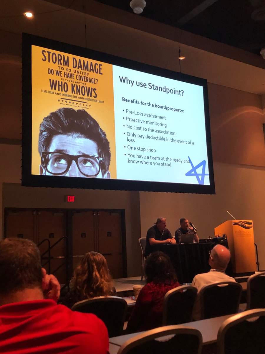 Standpoint20's tweet photo. Donny Disbro, VP of National Sales and Clayton Hicks, Director of Commercial Sales for @Standpoint20 were guest speakers at the @CAIsocial North Gulf Coast Chapter in Florida. They presented, "From #mitigation to #insuranceclaims and #completerestoration, know where you stand". https://t.co/679R2y6arF
