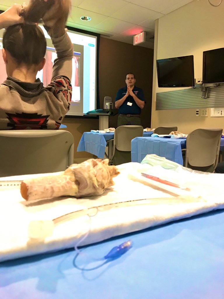 At the <a href="/uwanesthesia/">uwanesthesia</a> conference today. Learning lots and cutting throats with <a href="/DrewCathers/">Drew Cathers, MD</a>