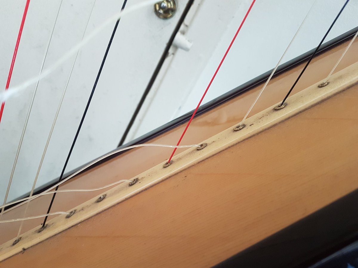 anjabakker's tweet photo. The airpressure dropped and four strings go and ... 'Home base we've got a problem!'...
... ... ... 
Right, how much did we make today? €12.-? Sure that'll cover that I'm sure! 

#breakmyheartwhydontyou
#harpemergency #harpproblems
#adayinthelifeofaharpist #heartbreak https://t.co/8KCL4pcPm3