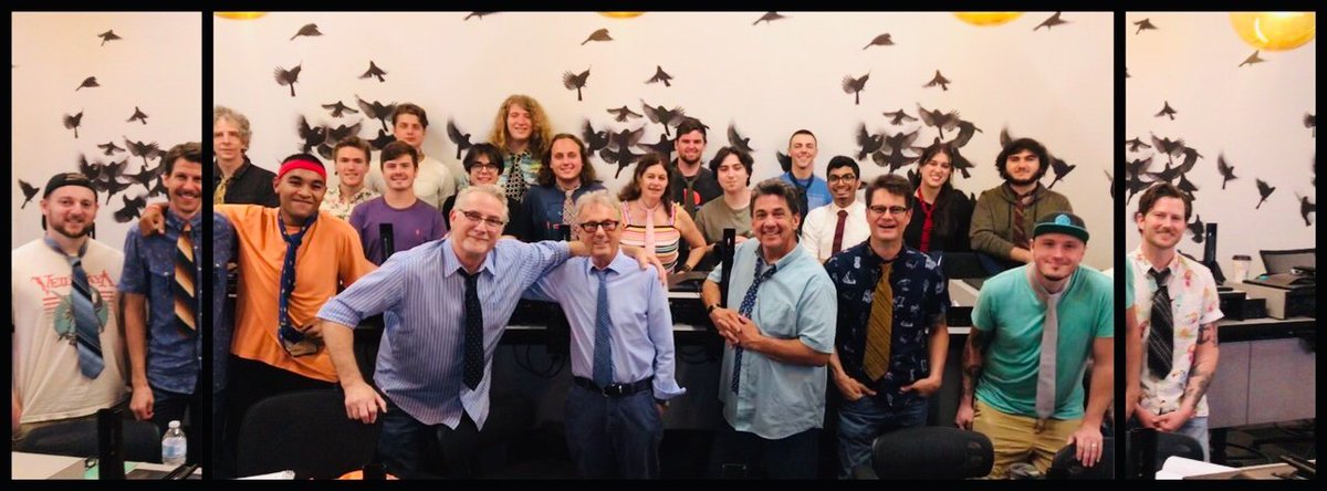 BBArocks's tweet photo. Three of the greatest recording engineers of all time in the same room at #theblackbirdacademy. John McBride, Al Schmitt, and Niko Bolas visited the George 2019 class on Friday. #onlyatblackbird #audioengineeringschool #blackbird https://t.co/GhyoGeyPPK