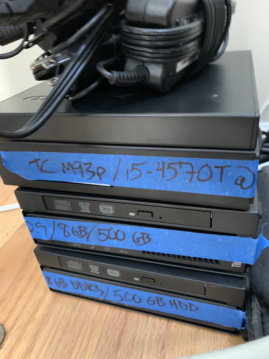 ClassicGamerTWR's tweet image. Three small form factor PCs, each for the price of a #RaspberryPi? Perfect #VGFHaul for my #MiniDataCenter project! 

1 #Udoo board for a #FreeNAS server
3 Pi Zeros for small containers 
3 Lenovo PCs for larger containers 

Put it all together for some #Docker fun!