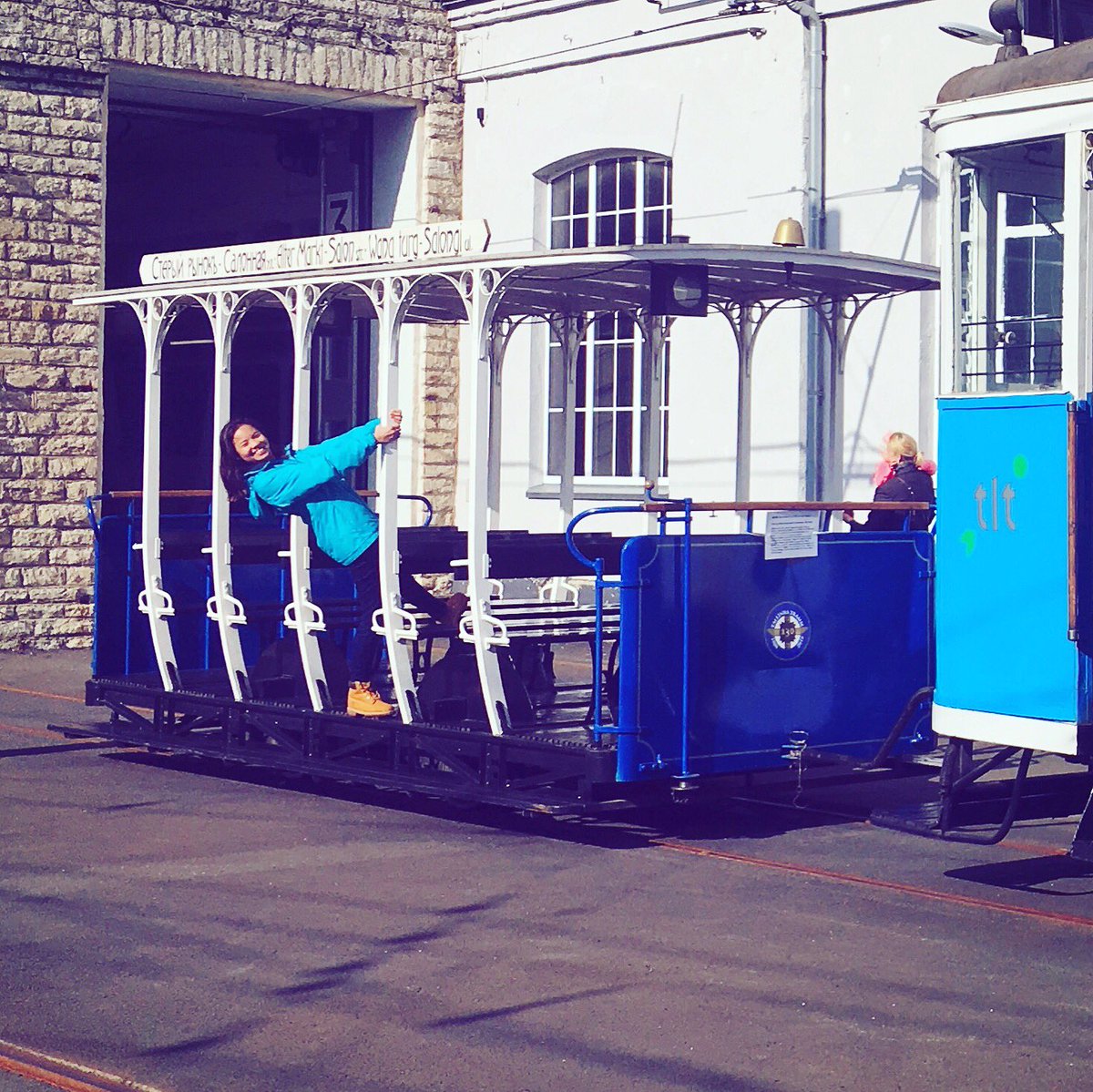 Having fun hanging off an old tram. Just another Saturday in #Tallinn at #KopliFest. 😉😎🚃🚊 #NikkiInEstoniaPart2 #kopli #Estonia #weekend #weekendtime