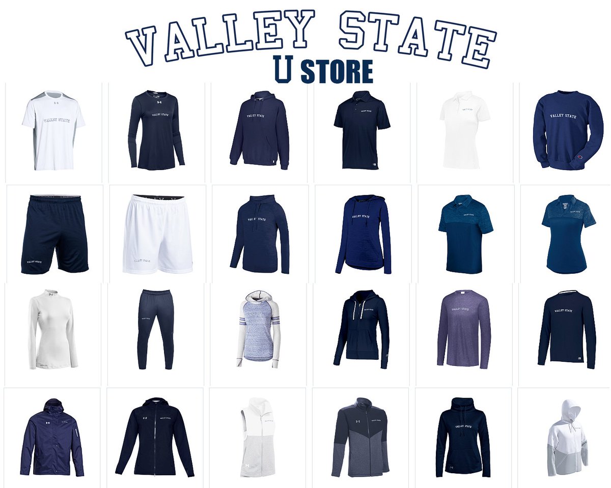 ValleyStateUSA's tweet photo. Get geared up for our Inaugural Year! Valley State! #ValleyState VALLEY STATE STORE Order here: https://t.co/1l6MI0zPKg https://t.co/s3Nvy7tn2g