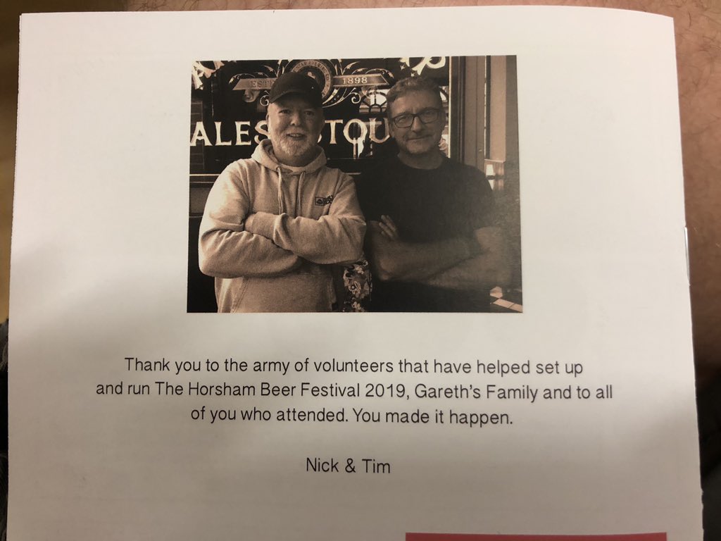 DenneNC's tweet photo. And a big thanks to Nick and Tim for picking up the mantle.
@BeerHorsham
#cheerstogareth https://t.co/RqRgEPPDl7