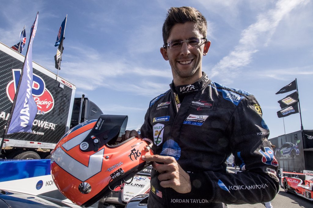 jordan10taylor's tweet photo. Really happy with that qualifying. P3 for us and in the hunt to battle for the race win tomorrow. Nice job by @RickyTaylorRace on the pole! #Cadillac #KonicaMinolta #MaxTheAx (Photos: @bcpix) https://t.co/N3M0lMIkl7