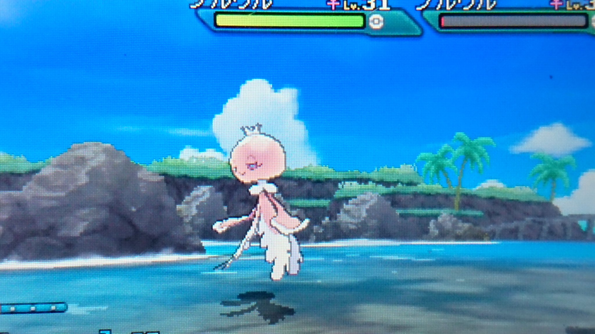 ピカ君 ゲーム垢 時々イラスト 色厳選 やウマ 色違いプルリルをブルンゲルに進化させました プルリル はピンクでかわいいけどブルンゲルは不気味な色合いが綺麗ですね 早めに出てきて良かったです 性格はおくびょうな子でした 色違いポケモン