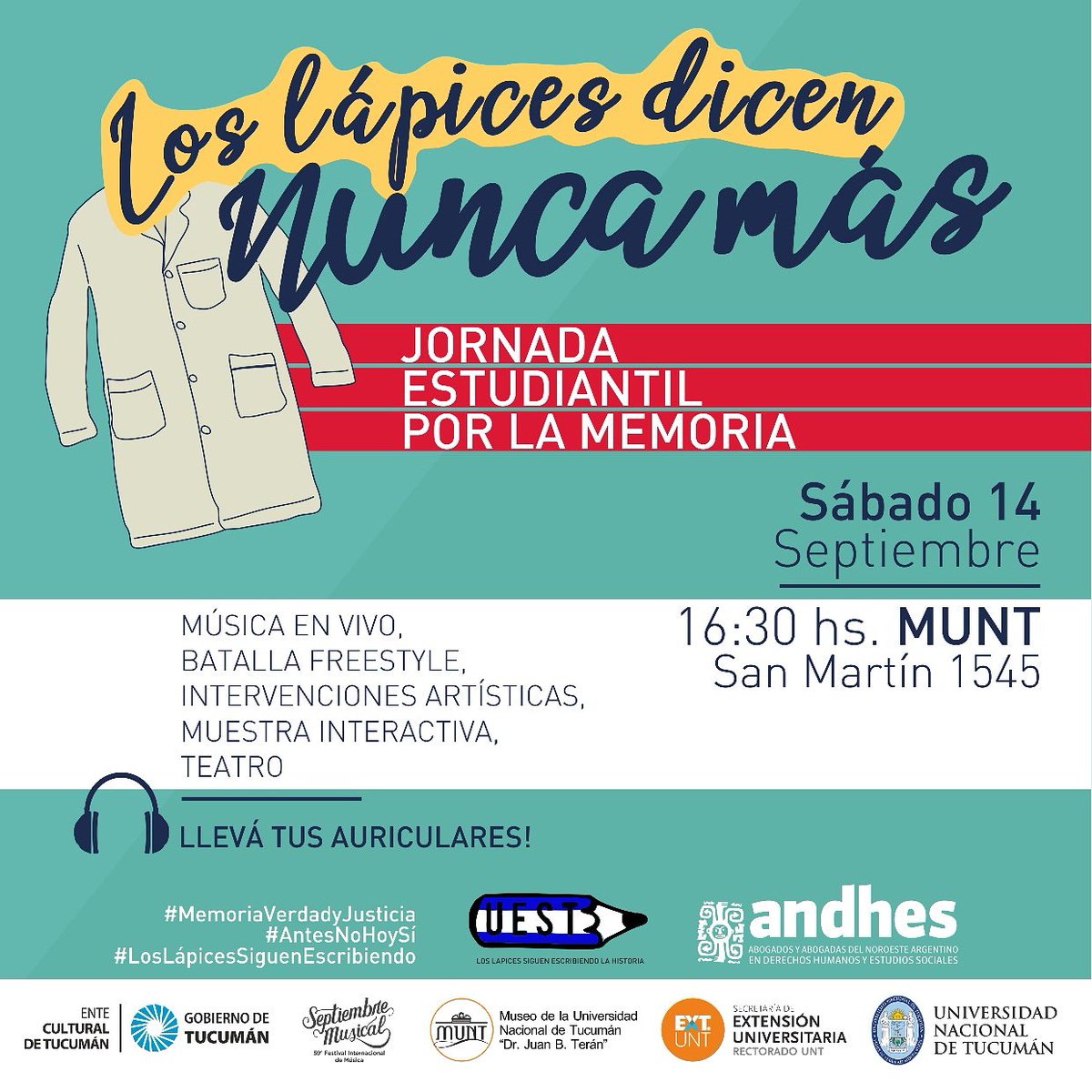 ANDHES_org's tweet photo. 📣📣📣Arrancamos las Jornada Estudiantil en el MUNT
#Andhes
#UEST
#LosLapicesDicenNuncaMas https://t.co/2u5vPbG6JF
