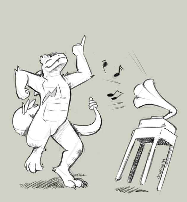 a movin' and a groovin' sketch comm for @thebluesnek! 🎶🐍

#furryart #furryartwork #sfwfurry 