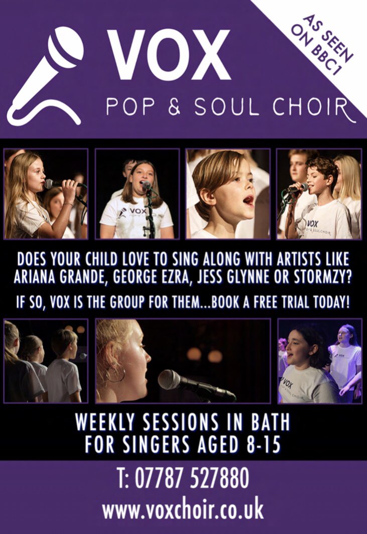 New term at Bath’s funkiest youth #choir - free trial session available for new members! Sign up at voxchoir.co.uk