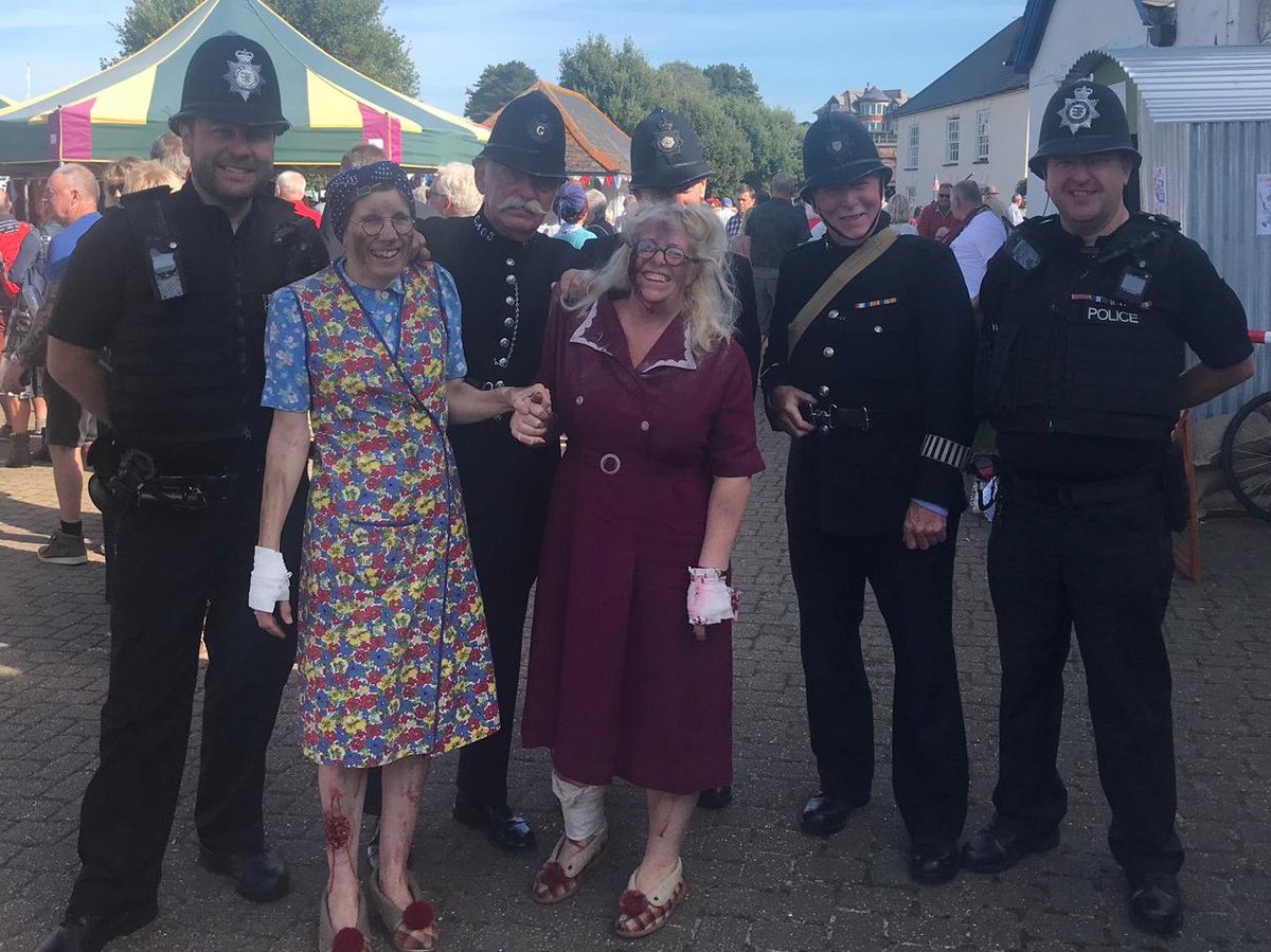ASPSpecials's tweet photo. Today @ASPWSomerset has been supported by #SCNick #SCSimon #SCPaul with foot & mobile patrols including the 40’s weekend in #Watchet & #Minehead along the @WSomRailway . #communitypolicing @ASPolice https://t.co/X5hq7mTftU