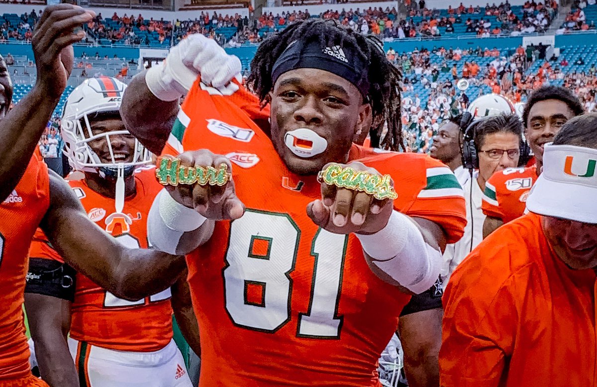 CanesFootball's tweet photo. Freshmen Touchdown Rings. https://t.co/KQ1IZz6ty6