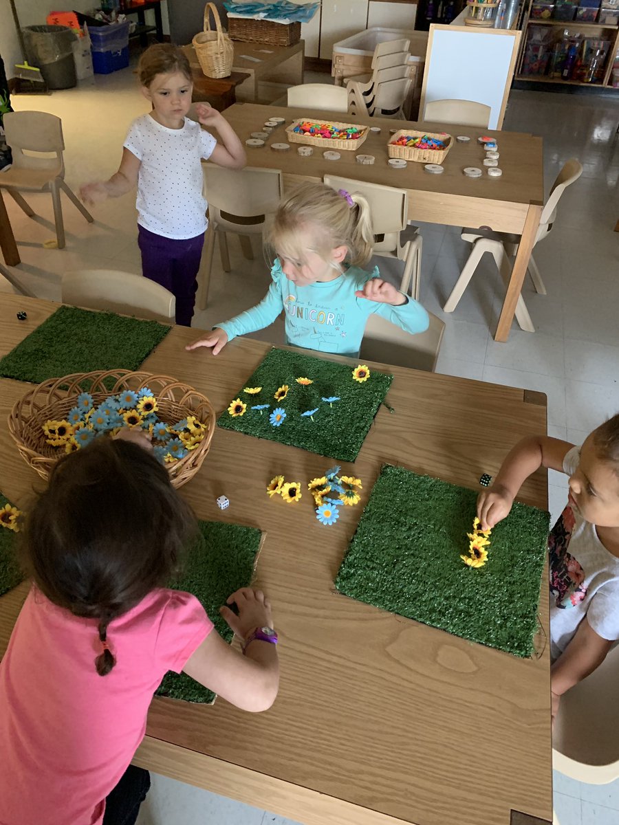 kathy2271's tweet photo. Our jks are already jumping in and counting and adding:) roll the dice then put that many flowers in your garden!! #Kindergarten #tldsb #lesliefrost https://t.co/B1D3gAhQYp