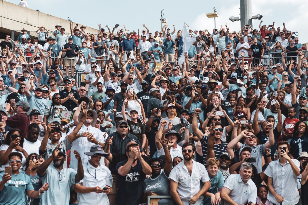 CitadelFootball's tweet photo. ‘DOGS IN THE ATL. 💪
Thank you fans!
FOR TIX: https://t.co/92QfgkivQn
#FireThoseCannons | #WeBeatTech https://t.co/XfHsrrrMYP