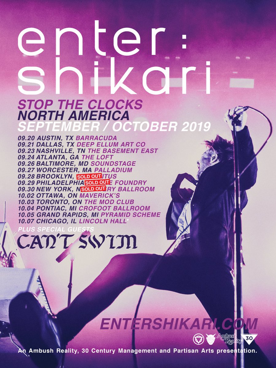 ENTERSHIKARI's tweet image. one week! #StopTheClocks 🇺🇸🇨🇦 
w/ @cantswim_  #dallas 
entershikari.com/shows