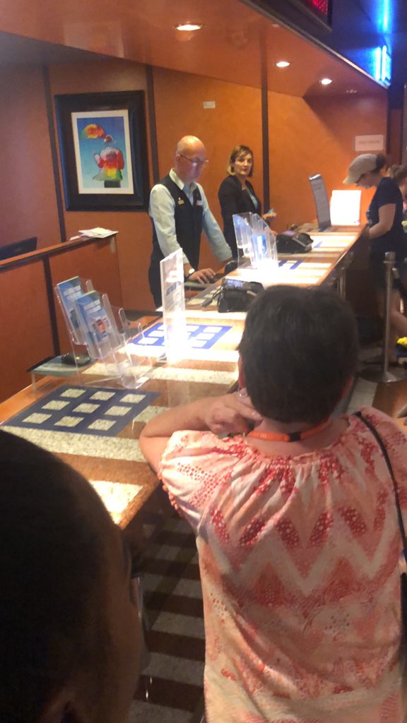 Two people helping Customer service. Brilliant #carnival #WorstCruiseEver