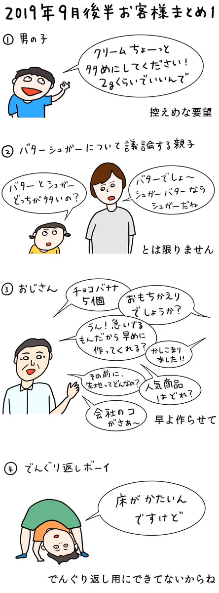 どの客も個性強過ぎ！とあるクレープ屋さんが9月前半に接客したお客さんのまとめ