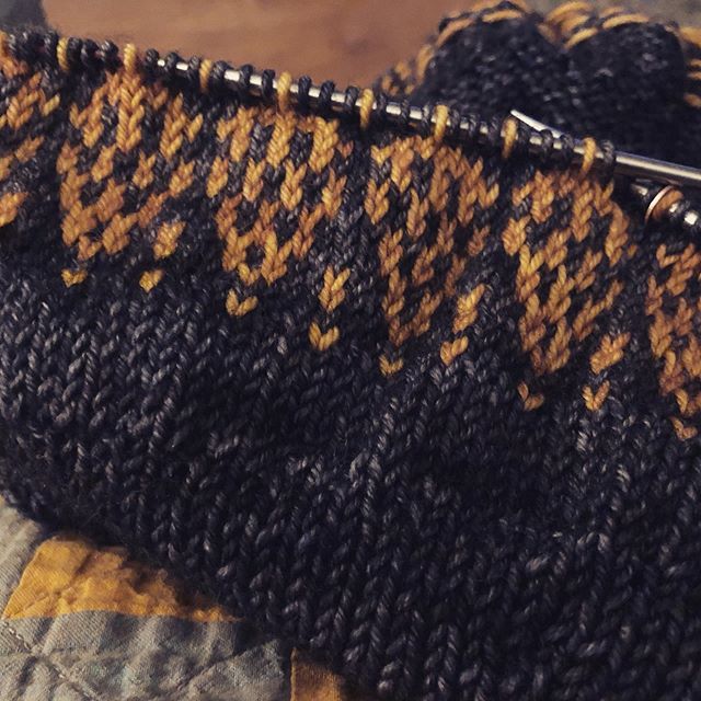 Hoppy Blonde hops are coming along! #humulussweater #beerandknitting #knitstagram #sweaterknitter #handknit #memade  #sweaterweather #hazelknits #colorworkknitting ift.tt/2ZXhJA1