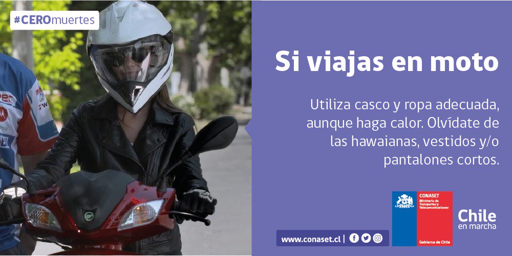 Si viajas en moto usa la vestimenta adecuada, desplázate con seguridad. #CeroMuertes