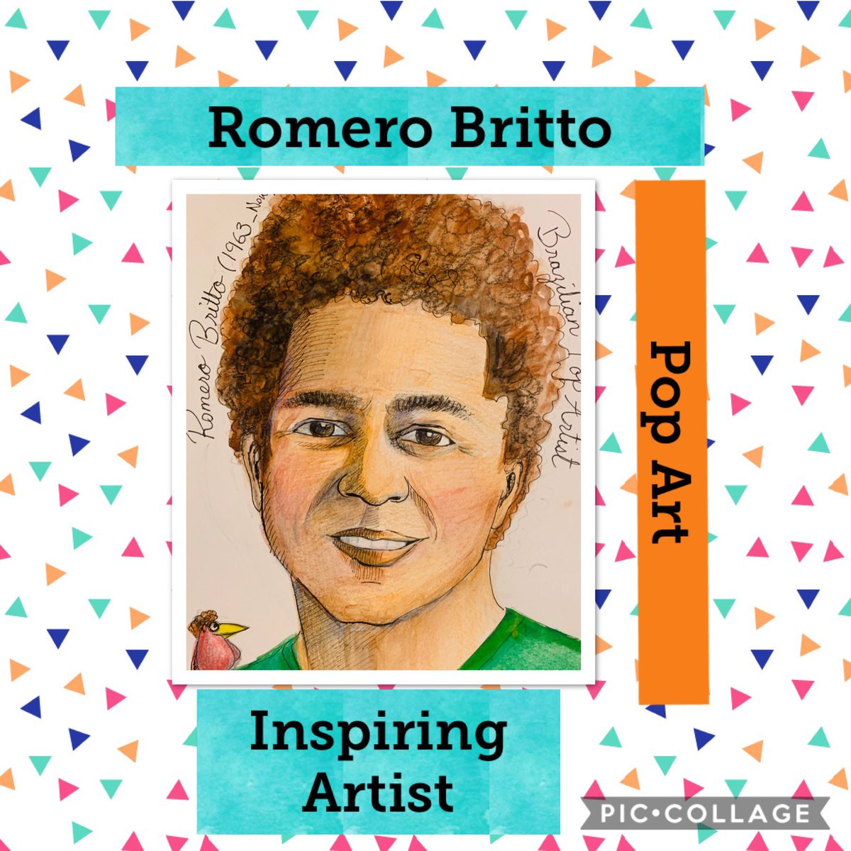 sepigol's tweet photo. Romero Britto from the series of #inspiring #contemporary #pop #artists @romerobritto #artteachersofinstagram #watercolor #illustration #portrait #inkpen @natickps @liljalions https://t.co/y8IQVkKK9s