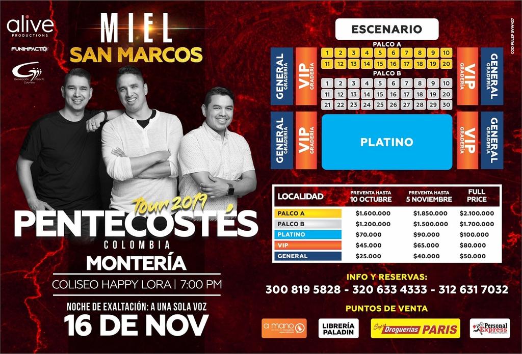 AlbaLuzEspejoM's tweet photo. ¡¡¡ATENCIÓN!!!
MONTERÍA, CÓRDOBA
Estas son las localidades, valores de tickets y puntos de venta para el súper concierto de @Mielsanmarcos Con su Tour #PENTECOSTÉS
@Luiscobe5
@DjTavoJLM
#AliveProductions
#FunImpacto
#GeneracionImpactoColombia
Info Aqui https://t.co/CC1UwzkKFe