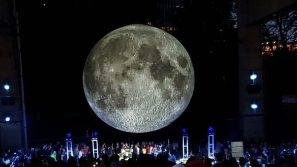 Up close and personal! <a href="/thebentway/">The Bentway</a> #museumofthemoon #discoveron