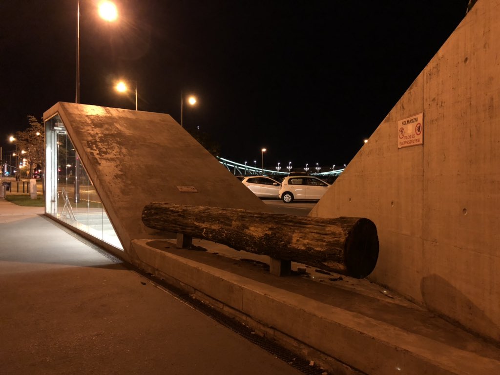 bkachinsky's tweet photo. Hereโs a new one. Put a big ass log in the way and maybe they wonโt ride it. Luckily, this is one of the only skatestoppers Iโve seen in Budapest. ๐ Thereโs a Ren & Stimpy reference in here somewhere. #itslog https://t.co/8ObrJKroDM