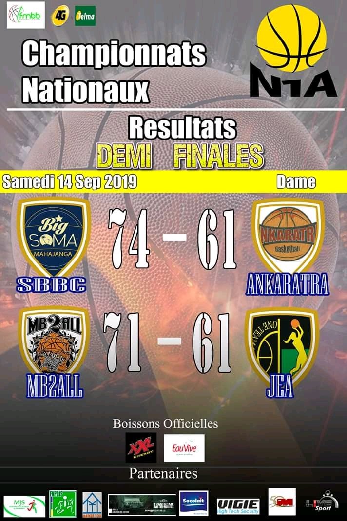 HarisoaChristi3's tweet photo. RΓ©sultats des demi-finales et programme pour la grande finale ππ
#MyTeam #MB2ALL
#BasketMalagasy #FMBB #BasketAfrica https://t.co/FHEqXl8UkU