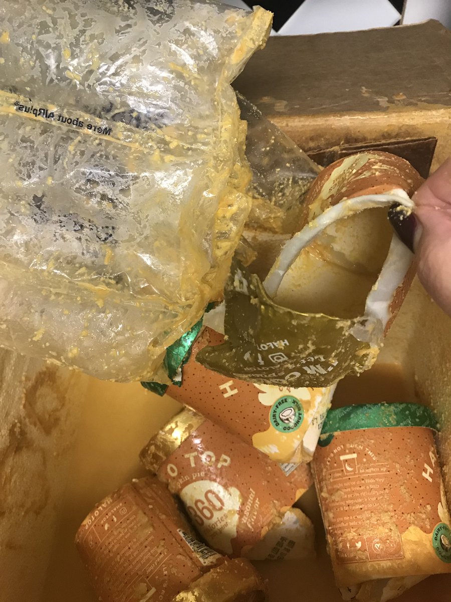 saydaword's tweet photo. @UPS Damaged my @HaloTopCreamery package not once but TWICE. They withheld my package even tho a signature wasn’t required but dropped off someone else’s package who lives 6 blocks away. Called to make sure the second package would be dropped, and again the driver held onto it 😡 https://t.co/AXN54GQw2N