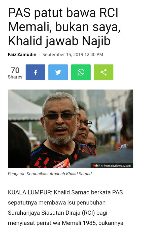morasaki12's tweet photo. dulu pembangkang, skrg dah jadi kerajaan, pegang jawatan menteri pulak tu, tapi sayang, kenapa @KhalidSamad @PartiAmanah terus jadi "bingai" - sebagai kerajaan, kamulah yang sepatutnya tubuhkan #RCI #Memali https://t.co/gg20jXCbvU
